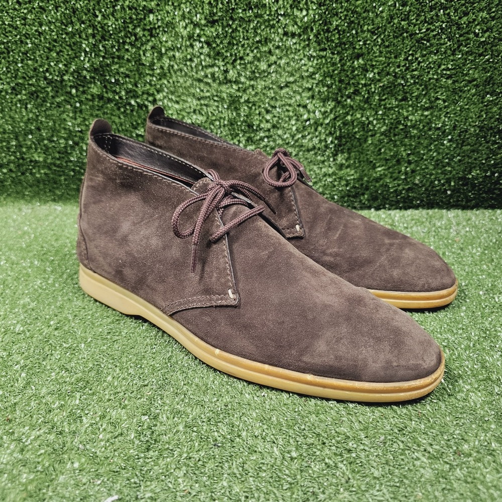 Loro Piana Soft Walk Dark Brown Nubuck Chukka Boots Mens 45 US Size 12